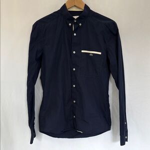 Lacoste Men's Navy Blue Button-Down Shirt